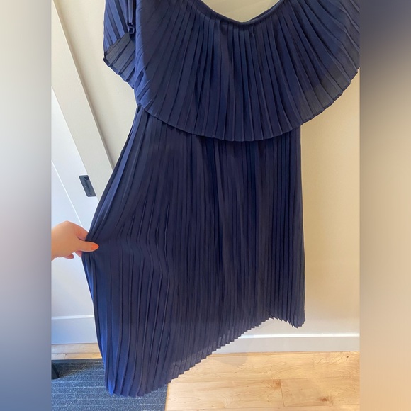 Navy Midi A line Dress - Picture 2 of 5